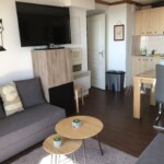 T3 Lamadalet à Super-Besse, salon/cuisine avec télé TNT 49 pouces